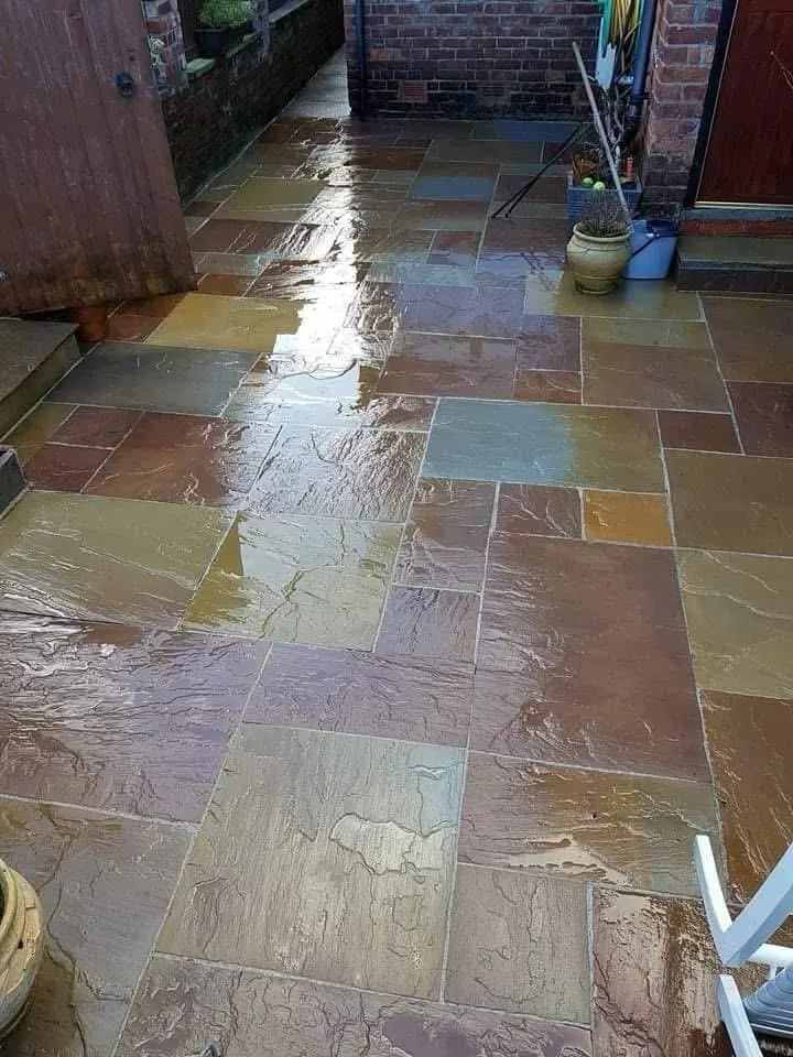 Multi colour sandstone yard patio